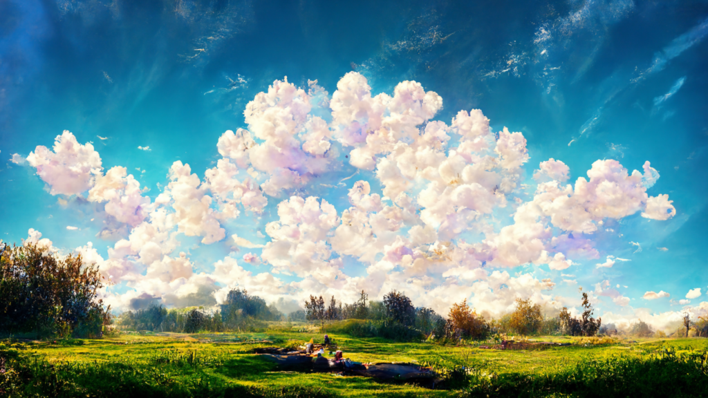 Tekoälyllä tuotettu kuva taivaalla leijailevasta pilvestä