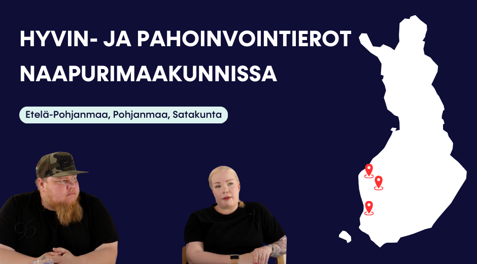 kaksi henkilä ja videon otsikko suomen kartan vieressä